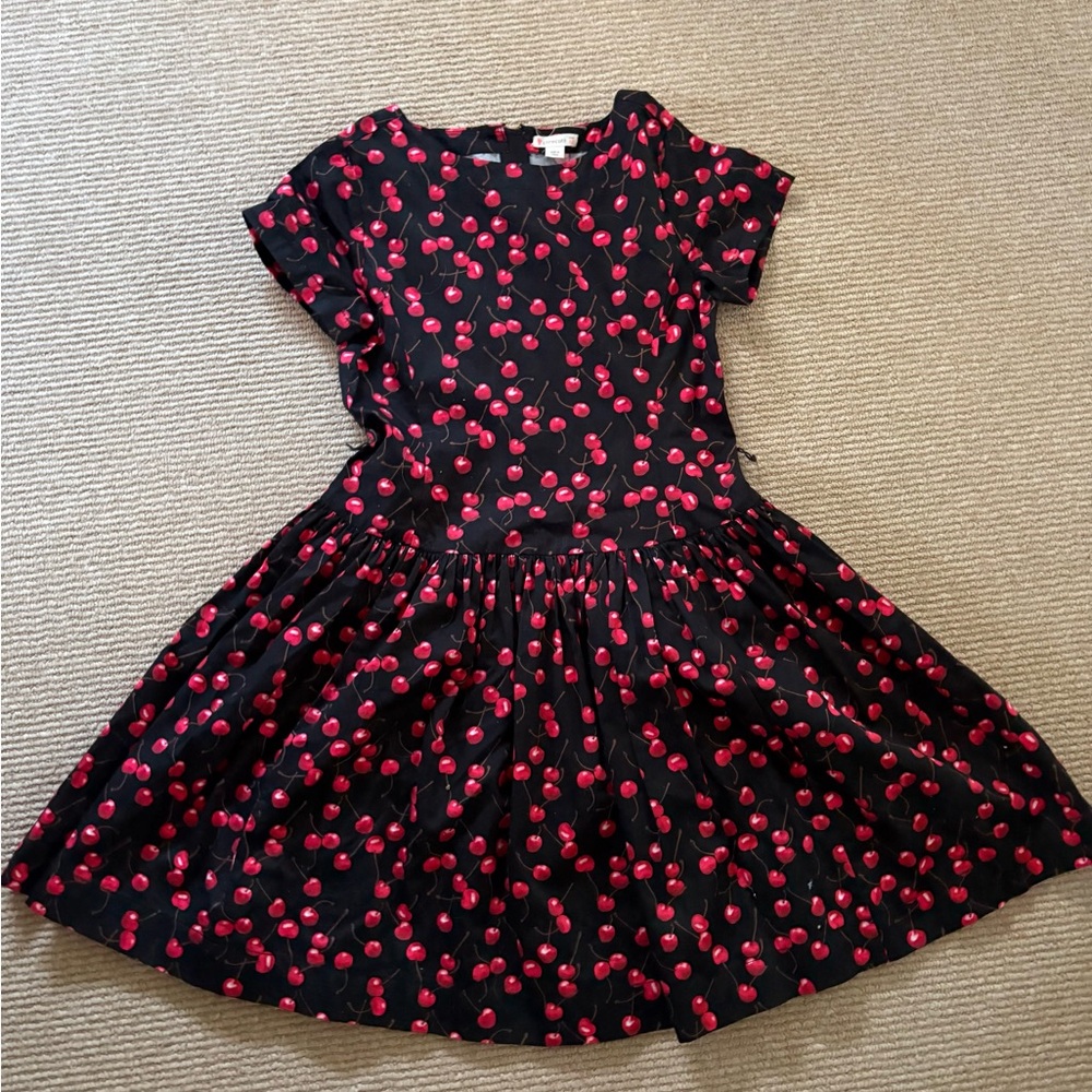 Girls' Black Cherry Print Twirl Dress Crewcuts size 12